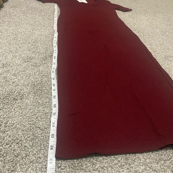 New Nordstrom love…ady Red Wine Bodycon Cut Out Rib Knit Mid Length Size XS - Picture 5 of 5
